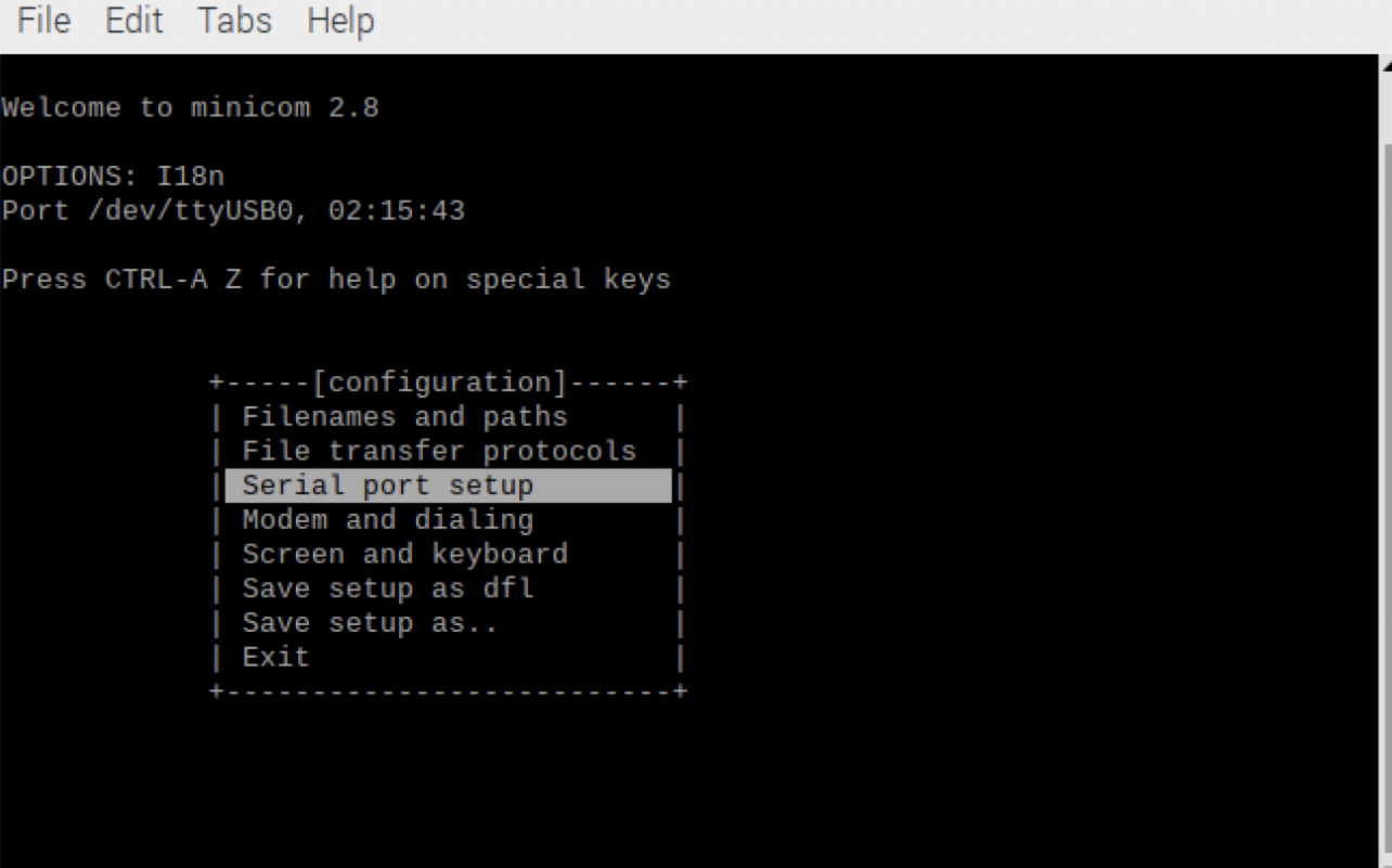 Serial Port  Setup