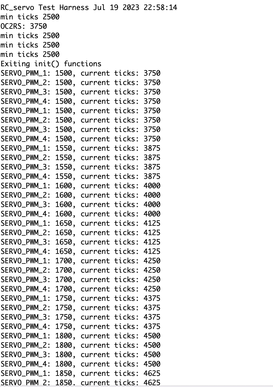 RC Receiver test output